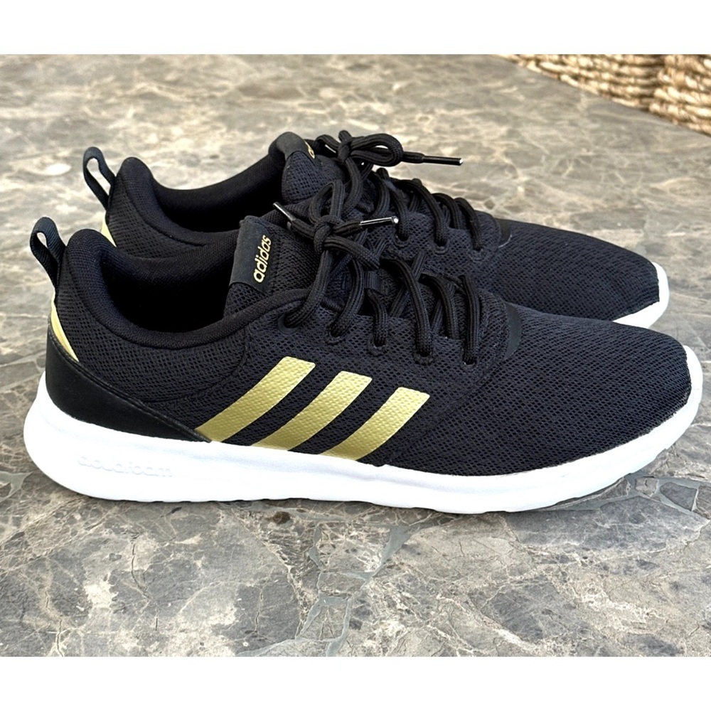 Adidas Womens QT Racer 2.0 H05800 Black Running Shoes Sneakers Size 9 - Picture 2 of 11
